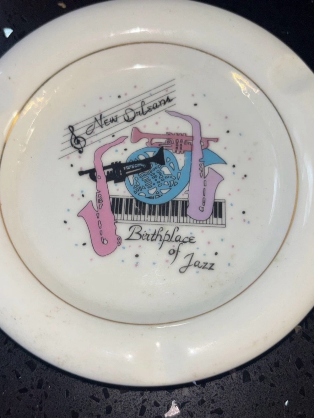 New Orleans Birthplace of Jazz vintage ashtray